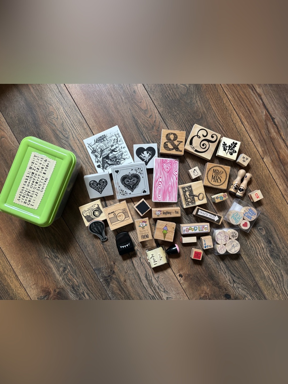 Lot of 30+ Wooden, Rubber and Foam Stamps